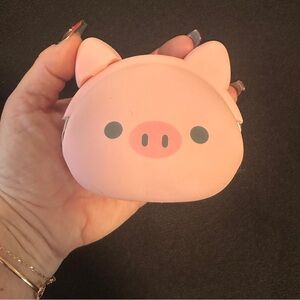 Mimi POCHI‎ Friends Silicone Coin Purse, Pink Pig